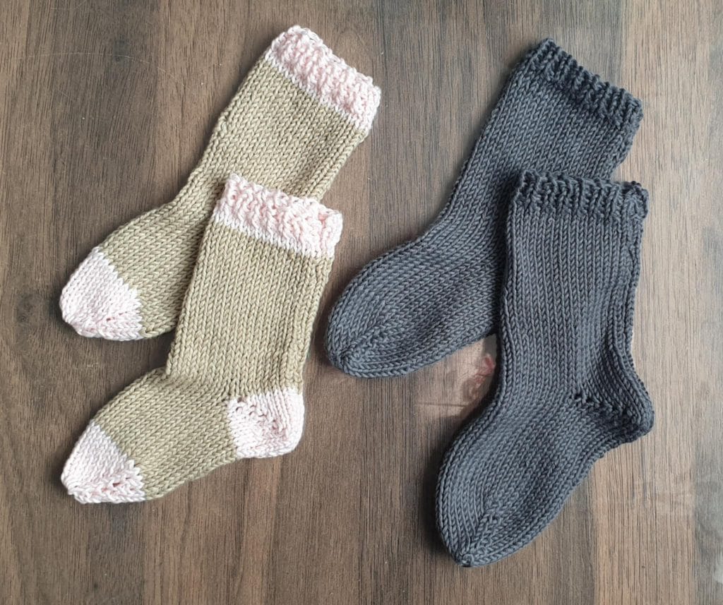 chaussettes 100% bio tricot faite main personnalisable