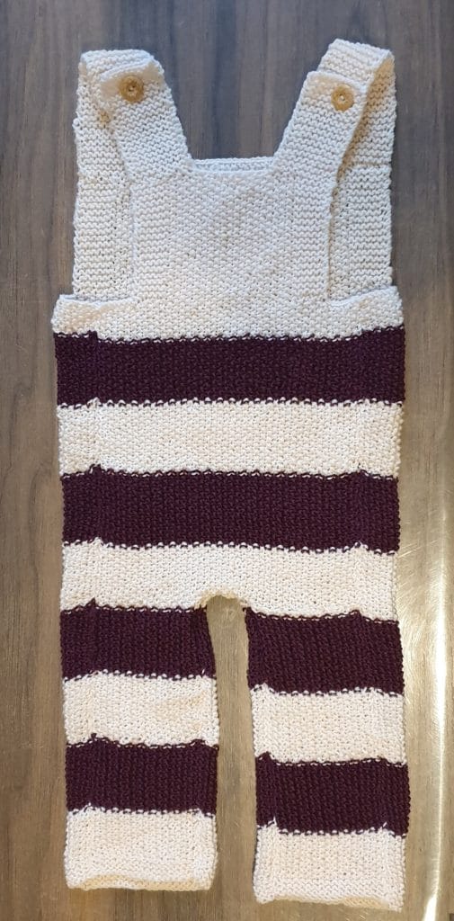 salopette bi colore tricot bébé bio